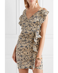 Isabel Marant Etoile Ruffled Printed Linen Mini Dress