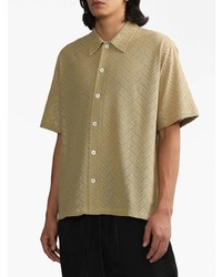 Sunflower Zigzag Pattern Short Sleeve Shirt