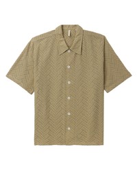 Sunflower Zigzag Pattern Short Sleeve Shirt
