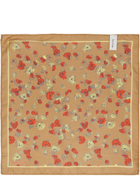 Paul Smith Brown Floral Pocket Square