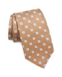 David Donahue Floral Silk Tie In Dune At Nordstrom