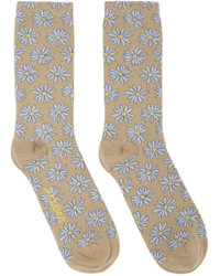 Tan Floral Socks