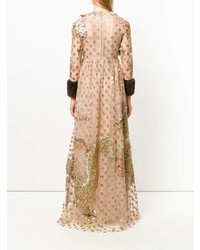 Gucci Embroidered Polka Dot Tulle Gown
