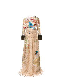 Gucci Embroidered Polka Dot Tulle Gown