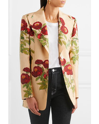 Gucci Floral Print Wool And Mohair Blend Blazer