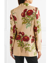 Gucci Floral Print Wool And Mohair Blend Blazer