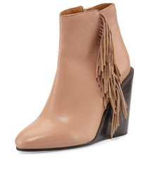 See by Chloe Epona Fringe Wedge Bootie Biscotto