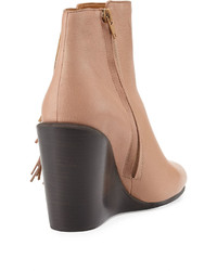 See by Chloe Epona Fringe Wedge Bootie Biscotto