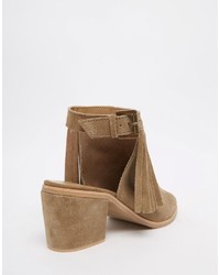 Asos Collection Result Leather Fringe Ankle Boots