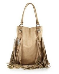 Urban Originals Crazy Horse Fringed Faux Leather Tote