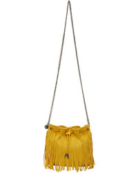 Stella McCartney Yellow Fringed Falabella Bucket Bag