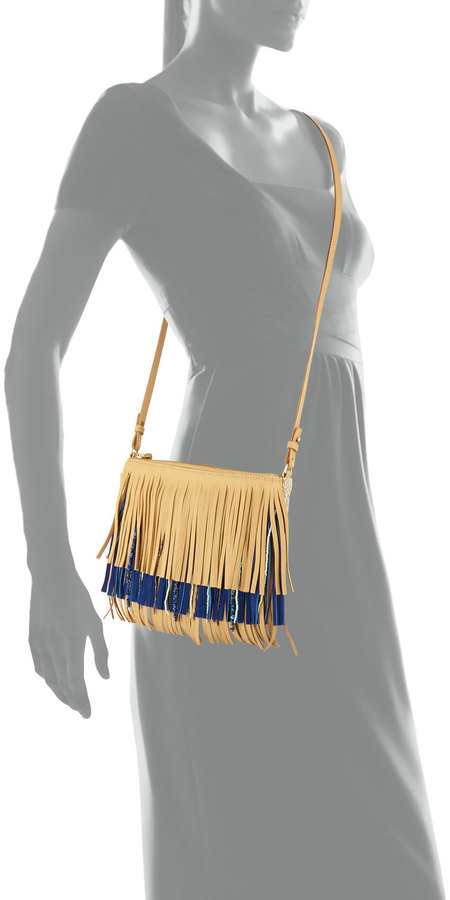 Sam Edelman Claudia Fringe Convertible Crossbody Bag Nude Last