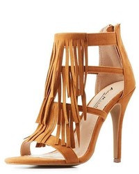 Charlotte Russe Caged Fringed Dress Sandals