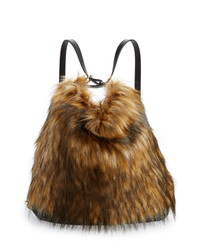 Sondra Roberts Convertible Faux Fur Backpack