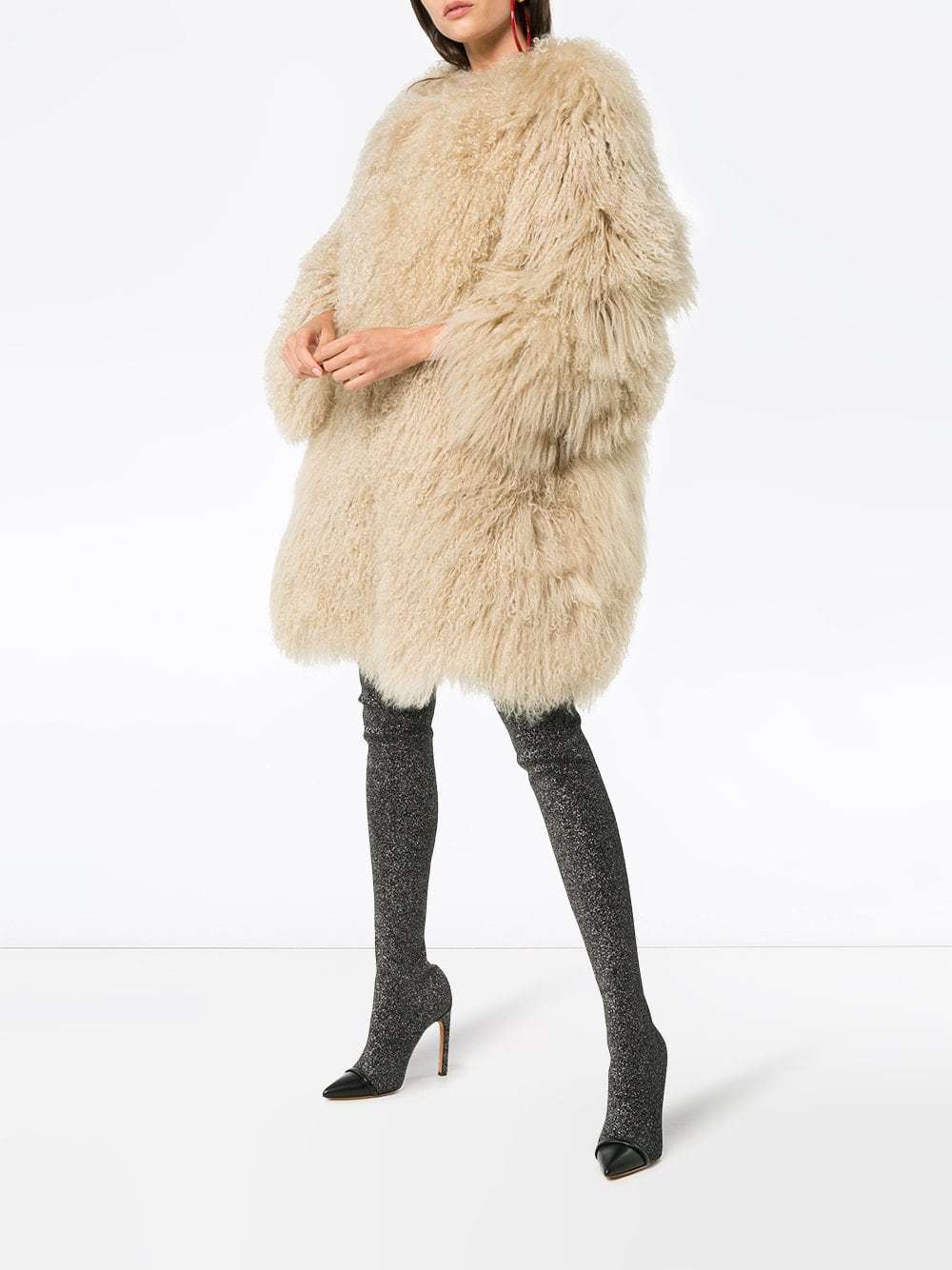 Saint Laurent Oversized Mongolian Lamb Fur Coat, $3,900 | farfetch ...