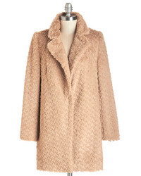 The Style London Ladies Fur St Coat In Camel
