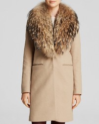 SAM. Crosby Wool Coat With Fur Trim