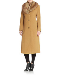 Jones New York Faux Fur Collared Coat