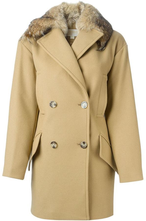 michael kors fur collar coat