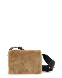 AllSaints Versailles Leather Genuine Shearling Shoulder Bag