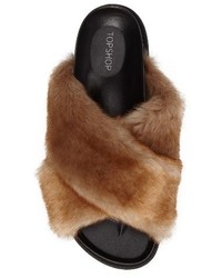 Topshop Harissa Faux Fur Slide Sandal