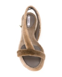 Olgana Mink Fur Flat Sandals