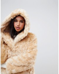 ASOS DESIGN Hooded Fluffy Faux Fur Coat