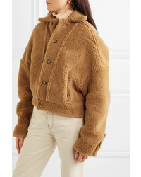 ARJÉ Reversible Leather Trimmed Suede And Shearling Jacket