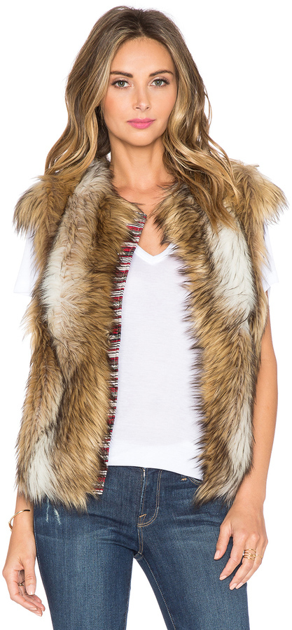 Twelfth Street By Cynthia Vincent Cap Sleeve Faux Fur Vest 345