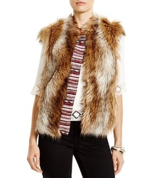 Twelfth Street By Cynthia Vincent Embroidered Faux Fur Vest