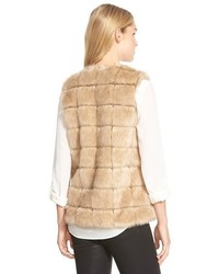 Love Token Grooved Faux Fur Vest