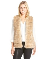 Love Token Grooved Faux Fur Vest
