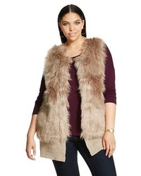 Cliche Plus Size Faux Fur Sweater Vest 