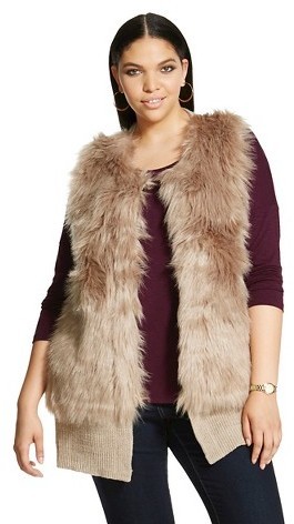 womens faux fur vest target