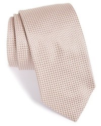 Tan Geometric Silk Tie