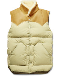 Rocky Mountain Featherbed Christy Leather And Shearling Trimmed Shell Down Gilet