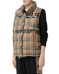 Burberry Sterling Horseferry Print Vintage Check Down Puffer Vest