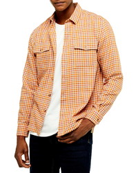 Topman Slim Fit Gingham Flannel Button Up Shirt