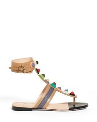 Fendi Rainbow Studded Colorblock Gladiator Sandal