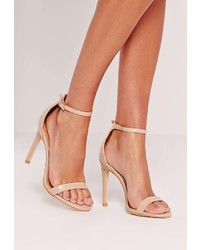 Missguided Barely There Heeled Sandal Nude