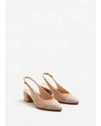 Mango Texture Pointed Slingback Shoes