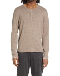 ATM Anthony Thomas Melillo Cotton Cashmere Henley Sweater In Earth Combo At Nordstrom