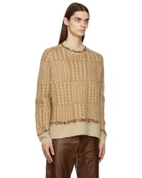 Acne Studios Beige Brown Wool Sweater