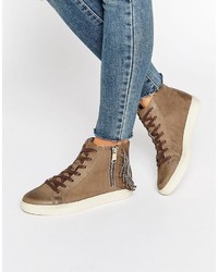 Juicy Couture Taupe Nubuck High Top Sneakers