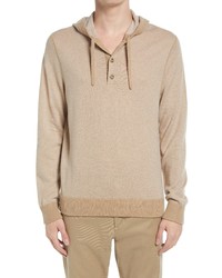 Vince Birds Eye Wool Cashmere Henley Hoodie