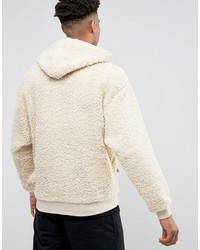 Asos Tall Oversized Hoodie In Borg