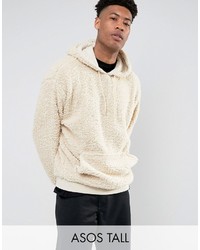 Asos Tall Oversized Hoodie In Borg