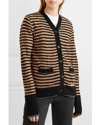 BLOUSE Crush Striped Wool Blend Cardigan