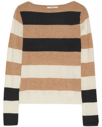 Max Mara Striped Cashmere Sweater Beige