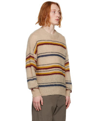 Isabel Marant Beige Multicolor Stripe Mohair Drussellh Sweater